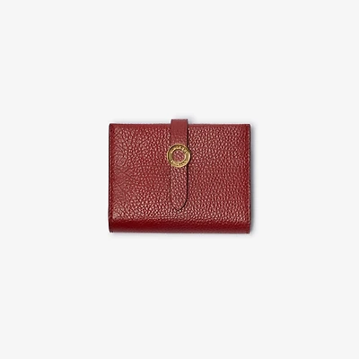 Grainy Leather Bifold Wallet in Antique red - Women | Burberry® Official