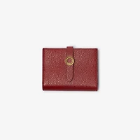 Grainy Leather Bifold Wallet in Antique red - Women | Burberry® Official