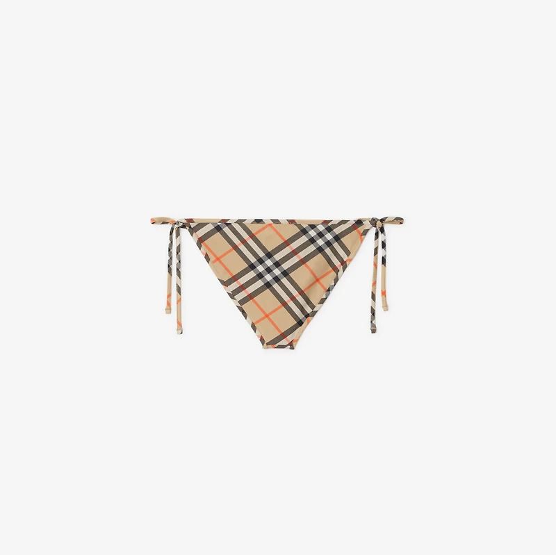 Check Bikini Briefs in Sand beige - Women | Burberry® Official