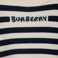 Logo Striped Wool Sweater in Storm | Burberry® Official