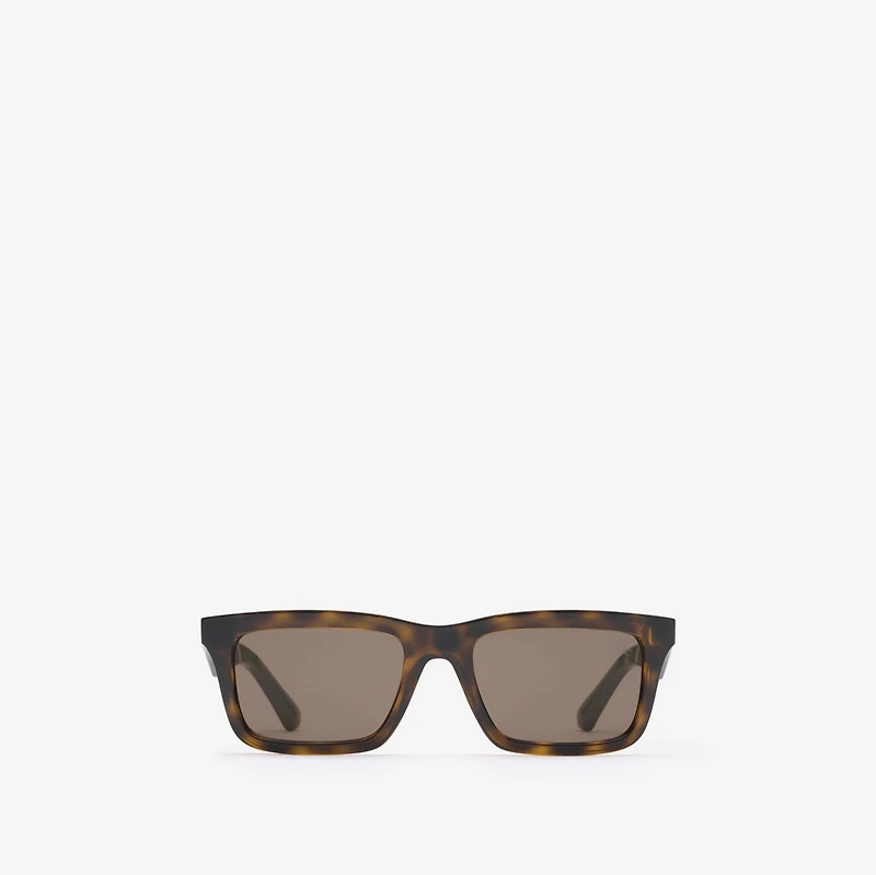 Logo Rectangular Sunglasses in Tortoiseshell - Men | Burberry® Official