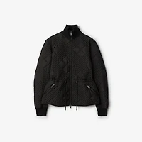 Micro Check-stitch Nylon Wakerley Jacket in Black - Women | Burberry® Official