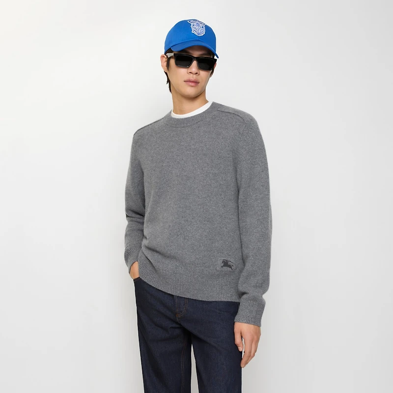 Cashmere Sweater in Grey - Men | Burberry® Official