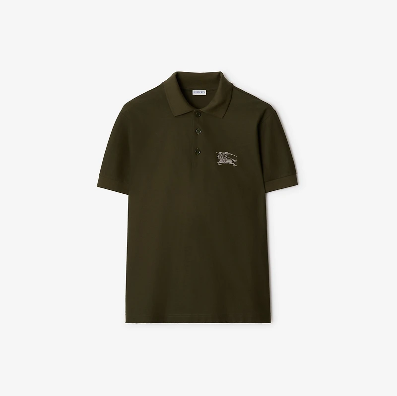 Metallic EKD Cotton Polo Shirt in Marsh green - Men | Burberry® Official