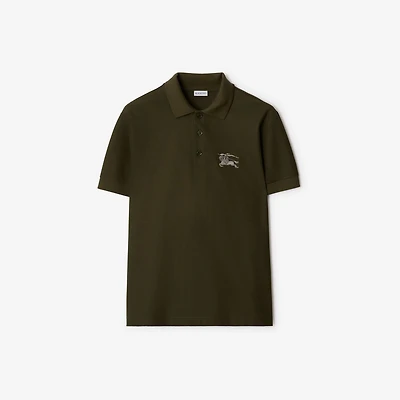 Metallic EKD Cotton Polo Shirt in Marsh green - Men | Burberry® Official