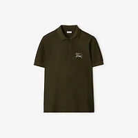 Metallic EKD Cotton Polo Shirt in Marsh green - Men | Burberry® Official