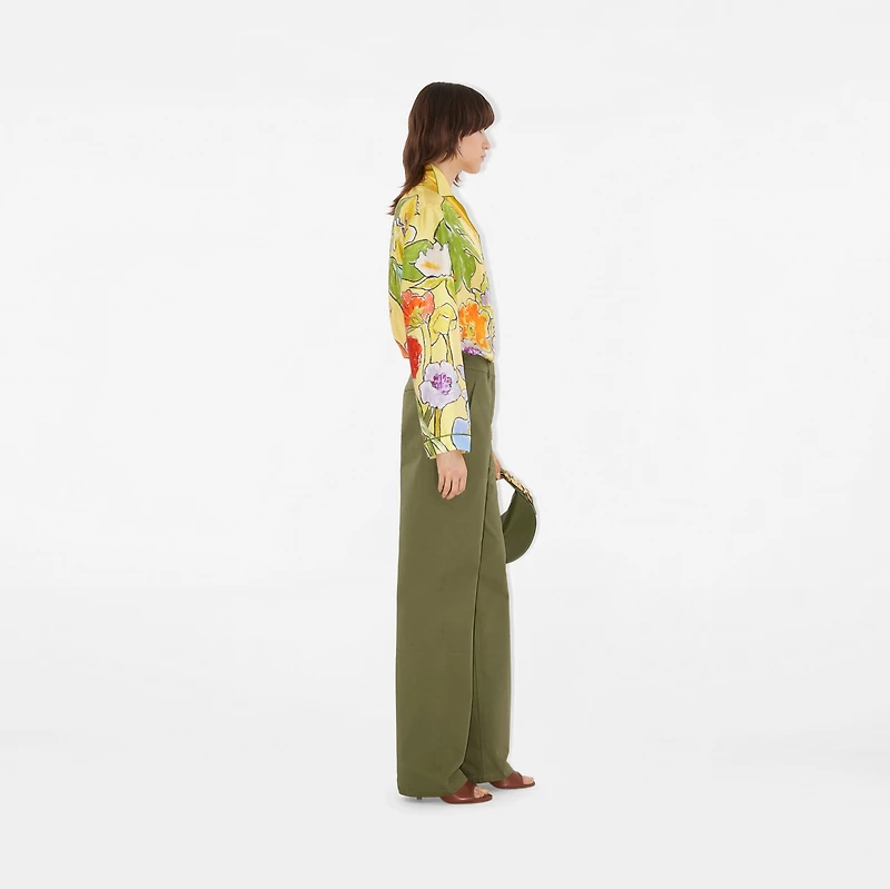 Highgrove Cascading Flowers Silk Pyjama Shirt in Buttermilk - Women | Burberry® Official