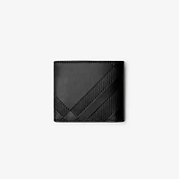 Embossed Check Bifold Coin Wallet in Black - Men | Burberry® Official