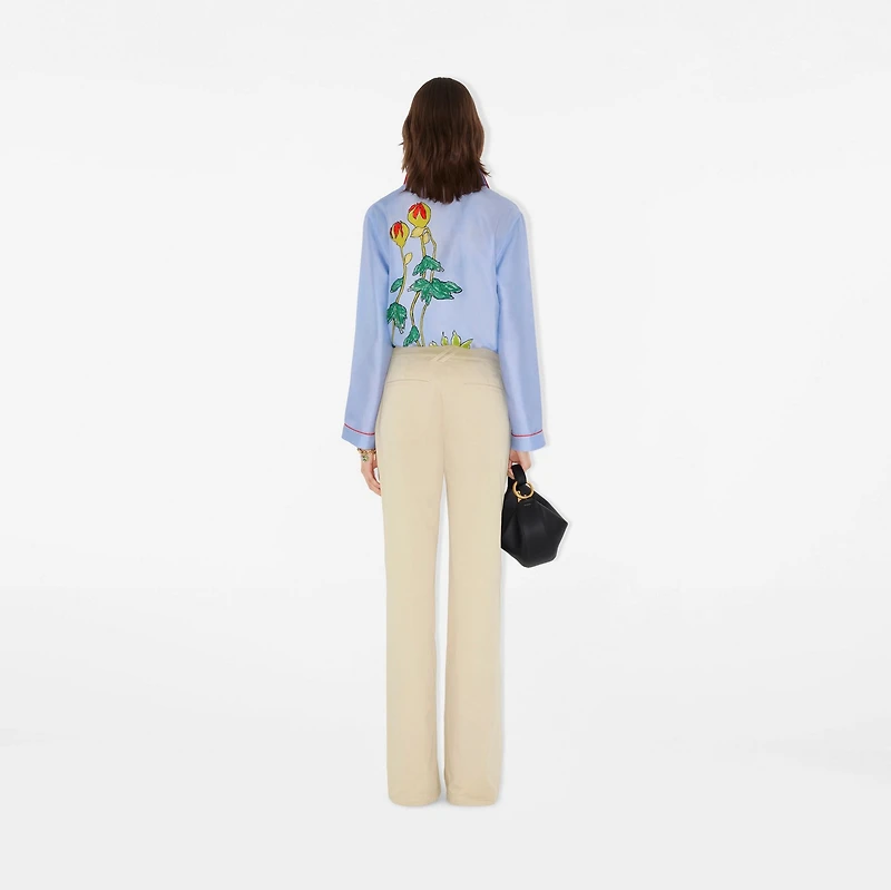 Highgrove Honeybee Silk Pyjama Shirt in Blue - Women | Burberry® Official
