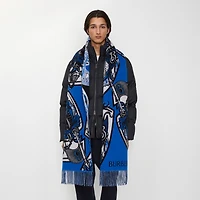 Charging Knight Wool Cashmere Scarf in Knight blue | Burberry® Official