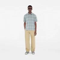 Check Cotton Polo Shirt in Fog blue - Men | Burberry® Official