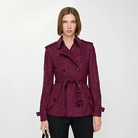 Short Paisley Lace Foxfield Trench Coat in Allium purple - Women | Burberry® Official