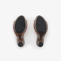 Check Suede Potter Mules​ in Peony pink - Women | Burberry® Official