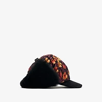 Geranium Leaf​ Nylon Trapper Cap in Poppy red - Men | Burberry® Official