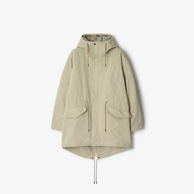 Detachable Warmer Nylon Blend Parka in Hunter beige - Men | Burberry® Official