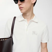 Metallic EKD Cotton Polo Shirt in Chalk white - Men | Burberry® Official
