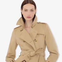 Mid-length Chelsea Heritage Trench Coat in Honey - Women, Cotton Gabardine | Burberry® Official