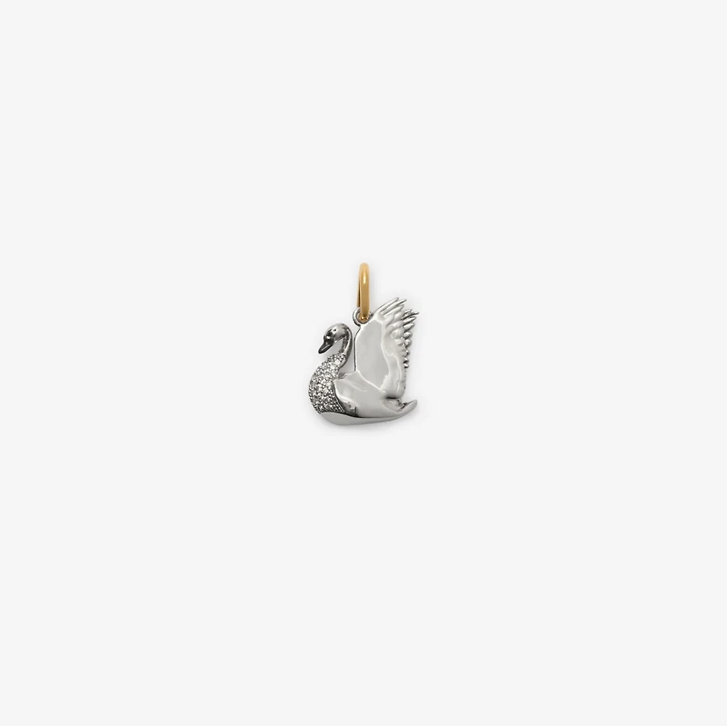 Swan Charm in Gold/multicolour - Women | Burberry® Official