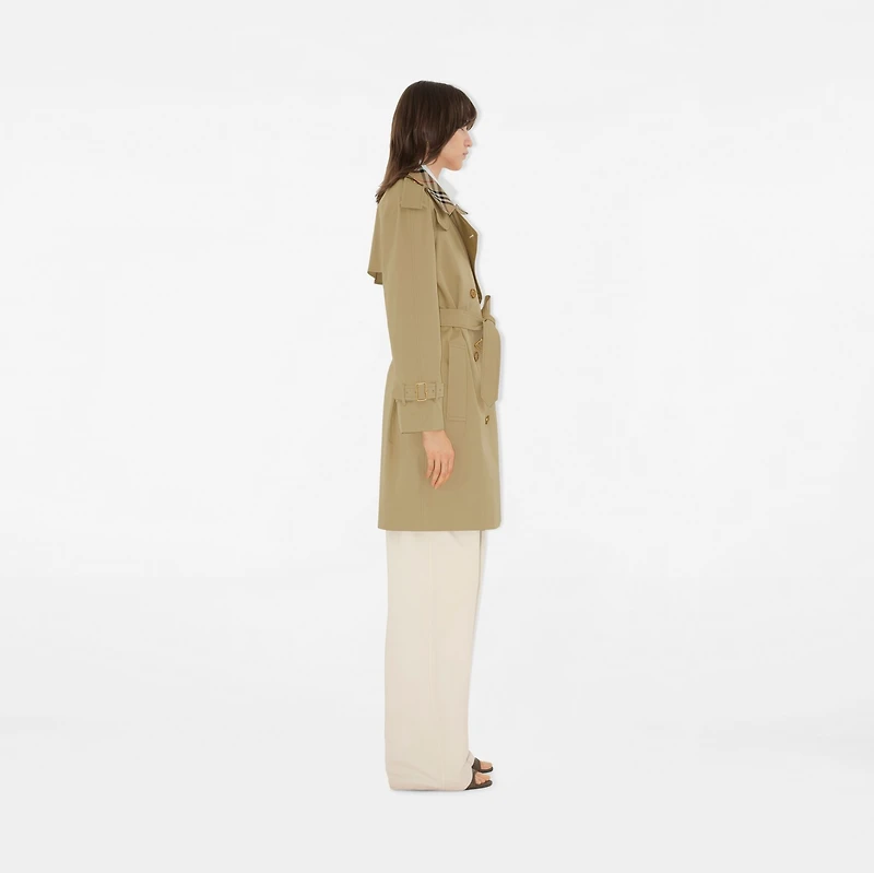Mid-length Check Collar Castleford Trench Coat in Hamper - Women, Cotton | Burberry® Official