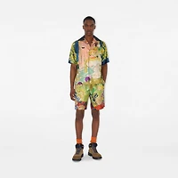 Highgrove Fountain Silk Shorts in Harbour green - Men | Burberry® Official