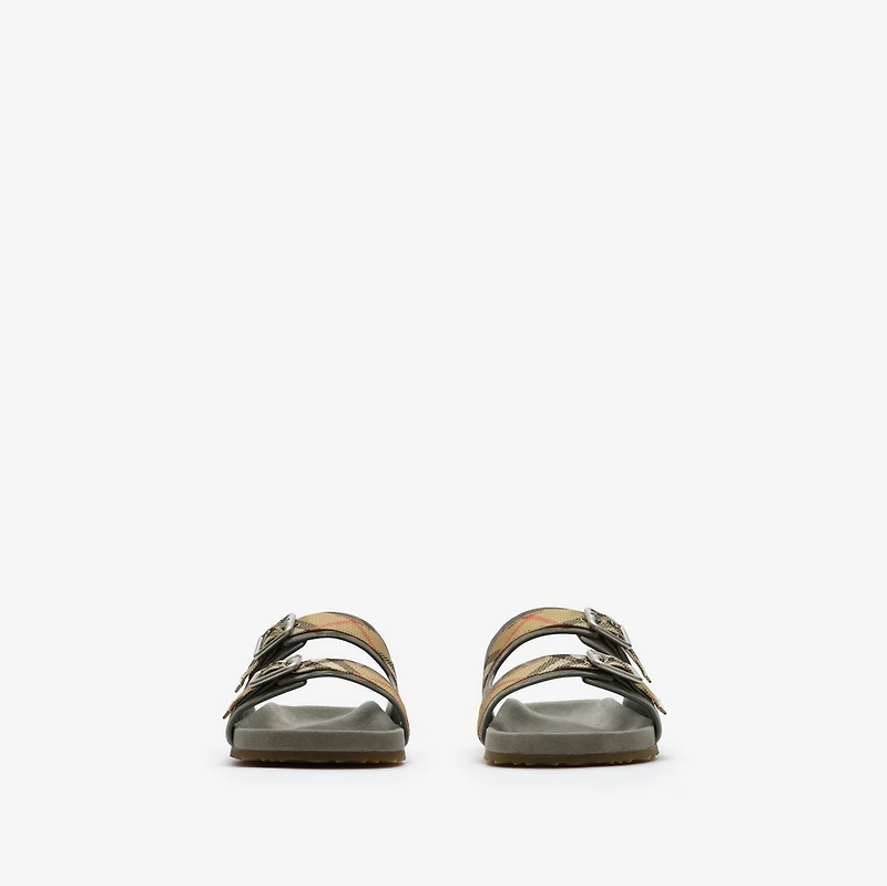 Check Suede Urchin Sandals in Chino grey - Men | Burberry® Official