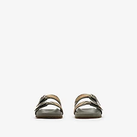 Check Suede Urchin Sandals in Chino grey - Men | Burberry® Official