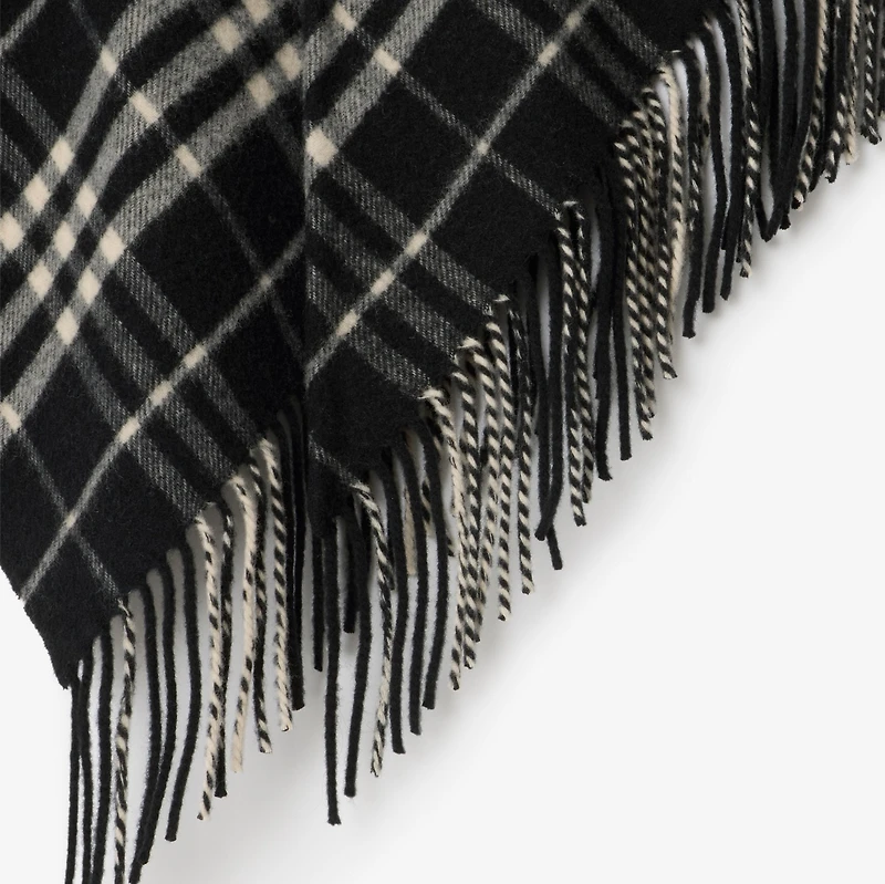 Check Wool Cashmere Cape in Black/calico | Burberry® Official
