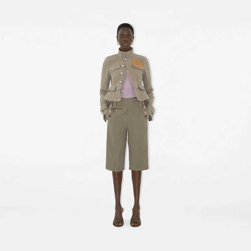 Cotton Capri Trousers in Quill - Women | Burberry® Official