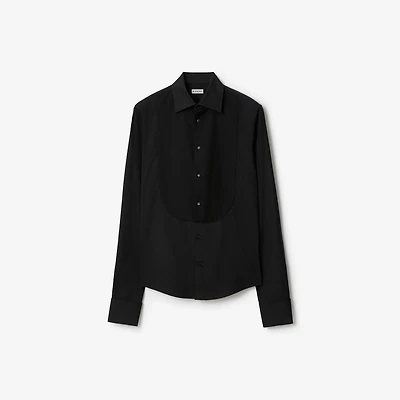 Slim Fit Cotton Tuxedo Shirt in Black - Men | Burberry® Official