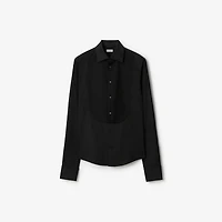 Slim Fit Cotton Tuxedo Shirt in Black - Men | Burberry® Official