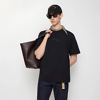Check Cursive Logo Cotton T-shirt in Black - Men | Burberry® Official