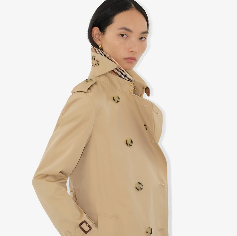 Long Kensington Heritage Trench Coat in Honey - Women, Cotton Gabardine | Burberry® Official