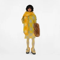 Check Wool Hooded Scarf in Pear | Burberry® Official