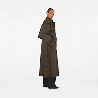 Long Gabardine Trench Coat in Military - Women, Cotton | Burberry® Official