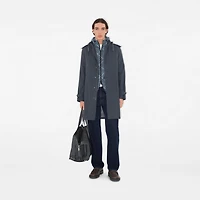 Mid-length Cotton Trench Coat in Magnet - Men | Burberry® Official