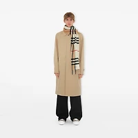 Contrast Check Cashmere Scarf in Archive beige/natural white | Burberry® Official