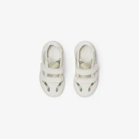 Check and Leather Sneakers in Breeze - Children | Burberry® Official