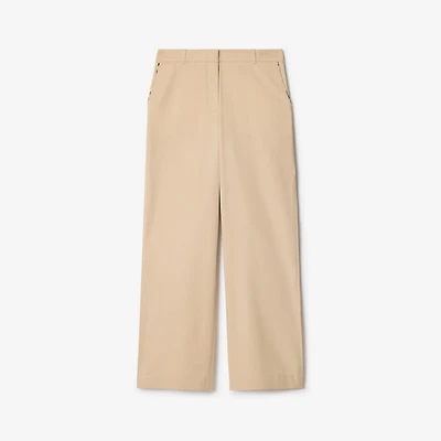 Cotton Blend Trousers in Pale stone - Women | Burberry® Official
