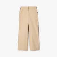 Cotton Blend Trousers in Pale stone - Women | Burberry® Official
