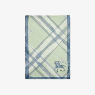 Wide Watercolour Check Silk Scarf in Seafoam green | Burberry® Official