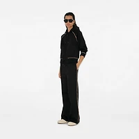 Check Trim Cotton Blend Zip Hoodie in Black - Women | Burberry® Official