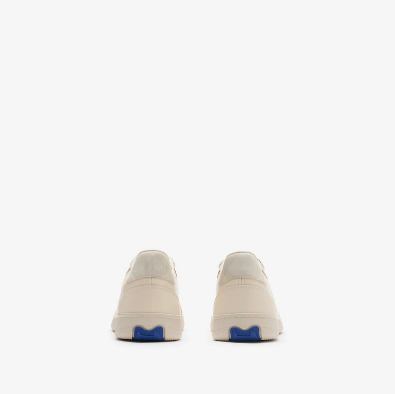 Leather and Check Terrace Sneakers​ in Clam/clam - Women | Burberry® Official