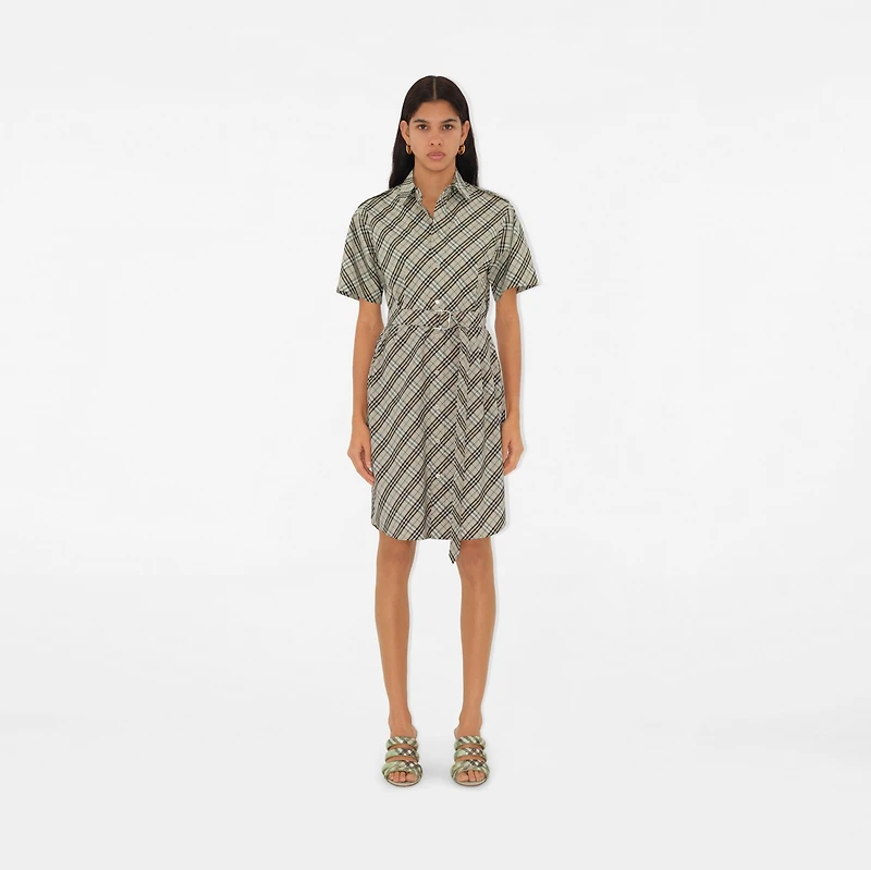 Check Mesh Mews Strap Mules in Artichoke - Women | Burberry® Official