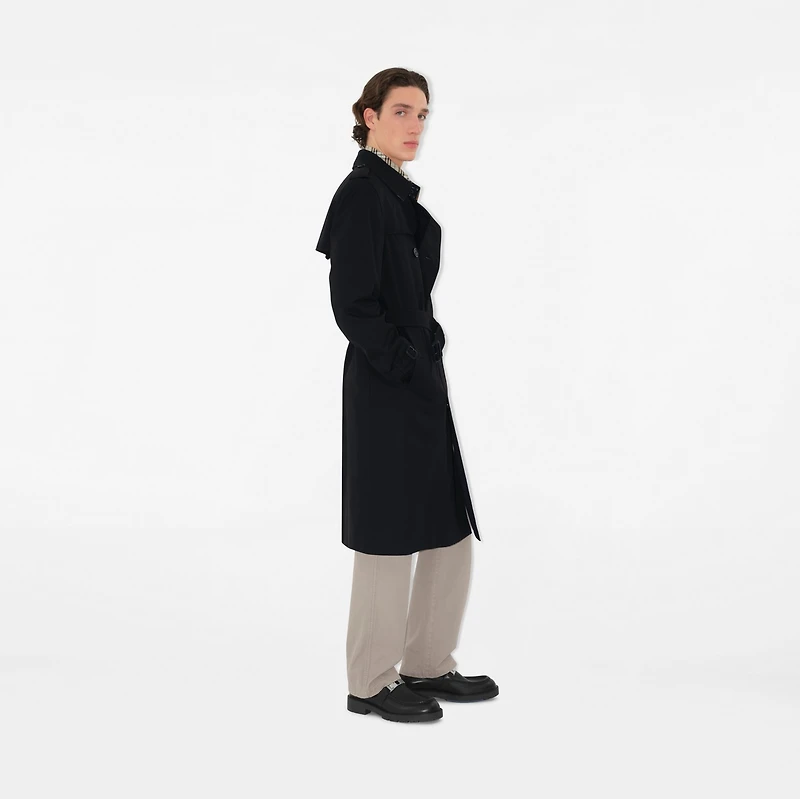 Long Kensington Heritage Trench Coat in Black - Men, Cotton Gabardine | Burberry® Official