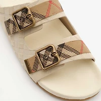 Check Suede Urchin Sandals in Bake beige - Men | Burberry® Official