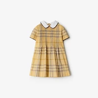 Check Cotton Dress in Drum | Burberry® Official