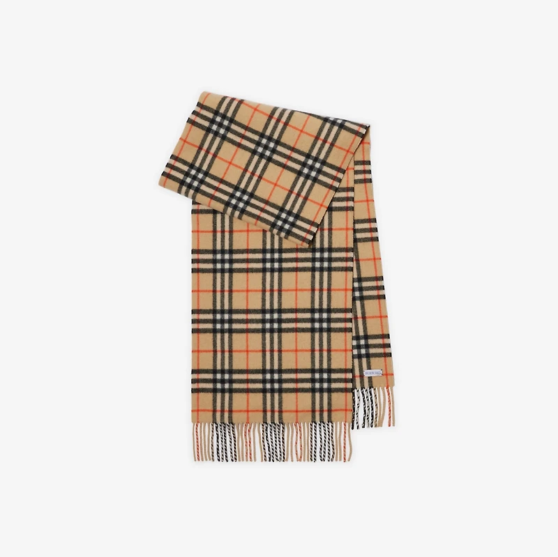Check Cashmere Scarf in Sand | Burberry® Official