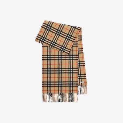 Check Cashmere Scarf in Sand | Burberry® Official