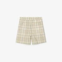 Check Cotton Shorts in Sesame beige | Burberry® Official
