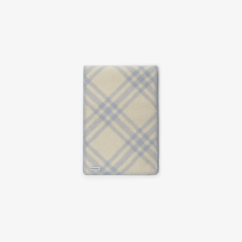 Check Wool Scarf in Dive blue | Burberry® Official